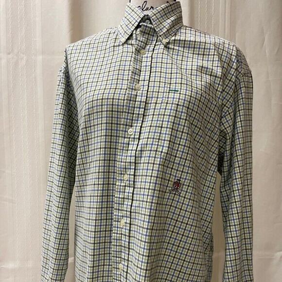 Y2K TOMMY HILFIGER BUTTON DOWN SHIRT LYON CREST EMBROIDERED Sz S ICONIC - Picture 2 of 14